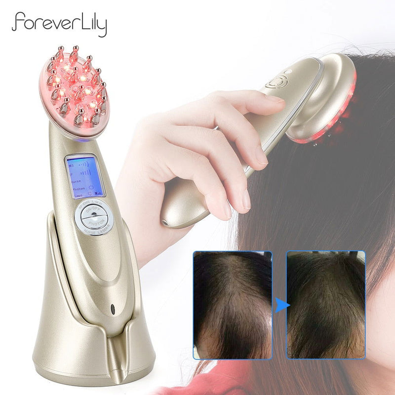 Electric Laser Hair Growth Comb Infrared EMS RF Vibration Massager Microcurrent Hair Care Hair Loss Treatment Hair Regrowth - World's Finest -