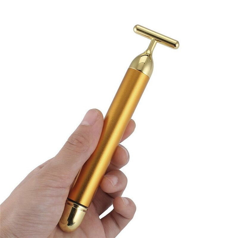Energy 24K Gold T Beauty Bar Facial Roller Massager - World's Finest -