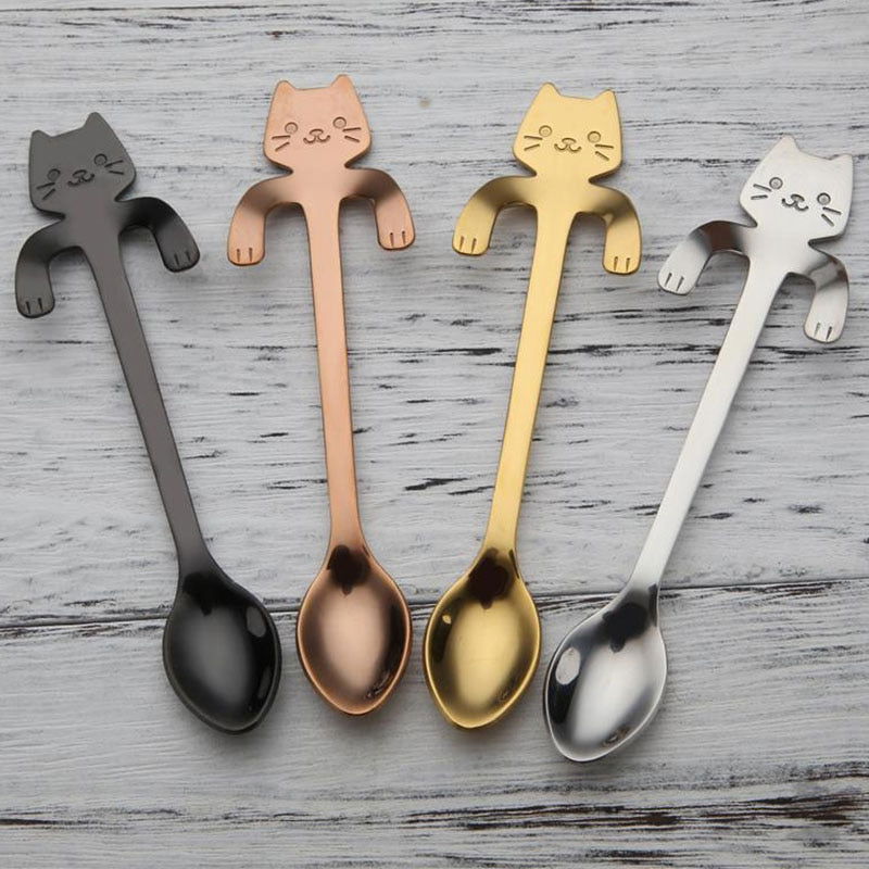 STAINLESS STEEL CAT TEASPOONS - World's Finest -
