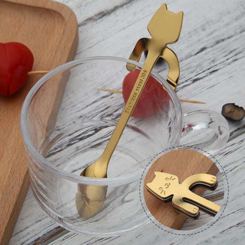 STAINLESS STEEL CAT TEASPOONS - World's Finest -