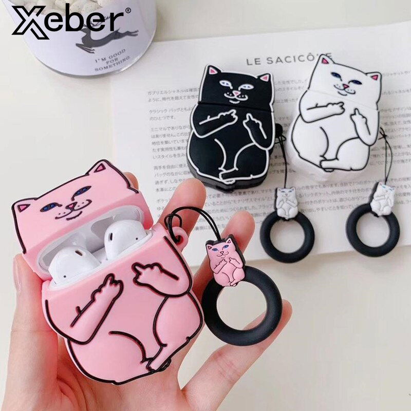 Cartoon Cat AirPods Case - World's Finest - 