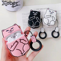 Cartoon Cat AirPods Case - World's Finest - 
