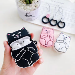 Cartoon Cat AirPods Case - World's Finest - 