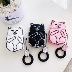Cartoon Cat AirPods Case - World's Finest - 