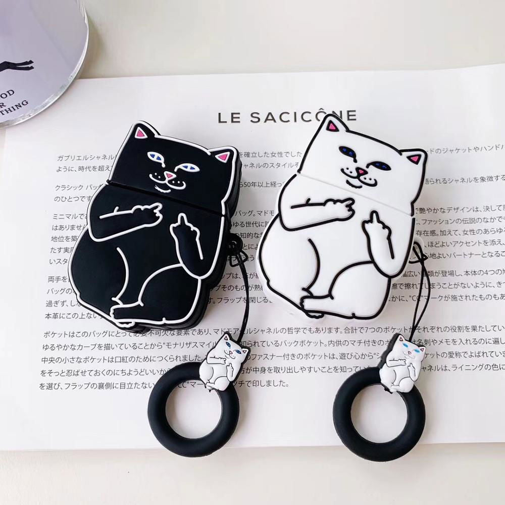 Cartoon Cat AirPods Case - World's Finest - 