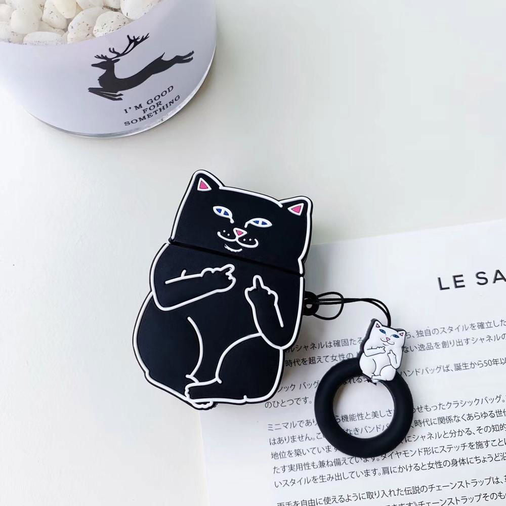 Cartoon Cat AirPods Case - World's Finest - 
