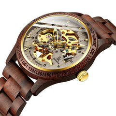 Classic Wooden Men's Mechanical Watch - World's Finest - 