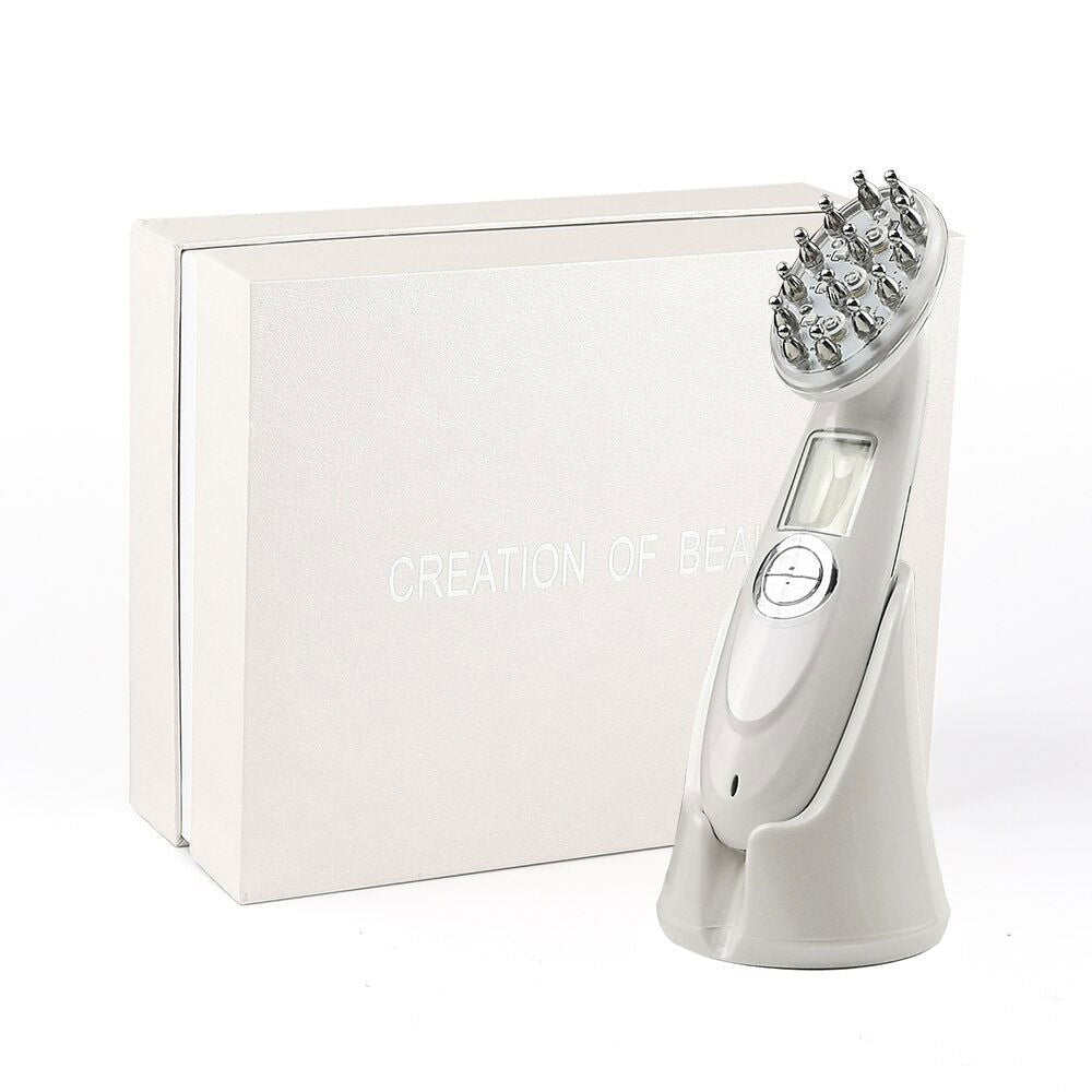 Electric Laser Hair Growth Comb Infrared EMS RF Vibration Massager Microcurrent Hair Care Hair Loss Treatment Hair Regrowth - World's Finest - 