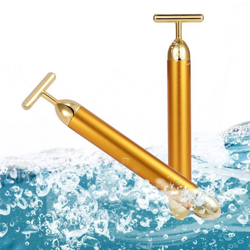Energy 24K Gold T Beauty Bar Facial Roller Massager - World's Finest - 