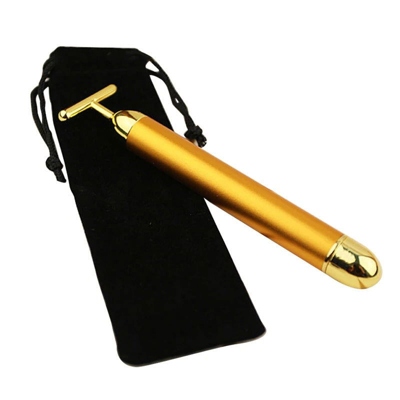 Energy 24K Gold T Beauty Bar Facial Roller Massager - World's Finest - 