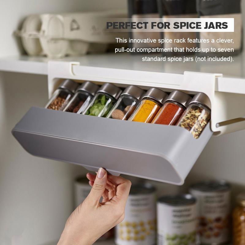 Kitchen Self-Adhesive Wall-Mounted Spice Organizer - World's Finest - 