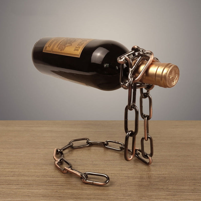 Magic Iron Chain Wine Bottle Holder - World's Finest - 