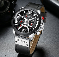 Military Leather Chronograph Wristwatch - World's Finest - 
