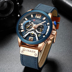 Military Leather Chronograph Wristwatch - World's Finest - 