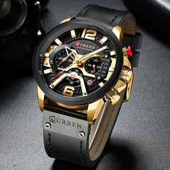 Military Leather Chronograph Wristwatch - World's Finest - 
