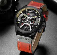Military Leather Chronograph Wristwatch - World's Finest - 