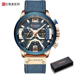 Military Leather Chronograph Wristwatch - World's Finest - 