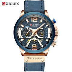 Military Leather Chronograph Wristwatch - World's Finest - 