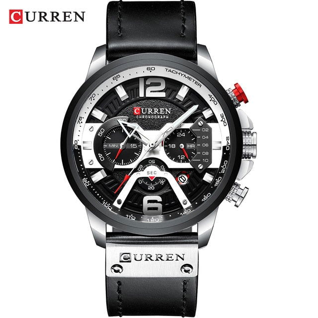 Military Leather Chronograph Wristwatch - World's Finest - 