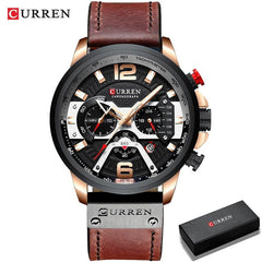Military Leather Chronograph Wristwatch - World's Finest - 