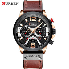 Military Leather Chronograph Wristwatch - World's Finest - 