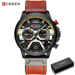 Military Leather Chronograph Wristwatch - World's Finest - 