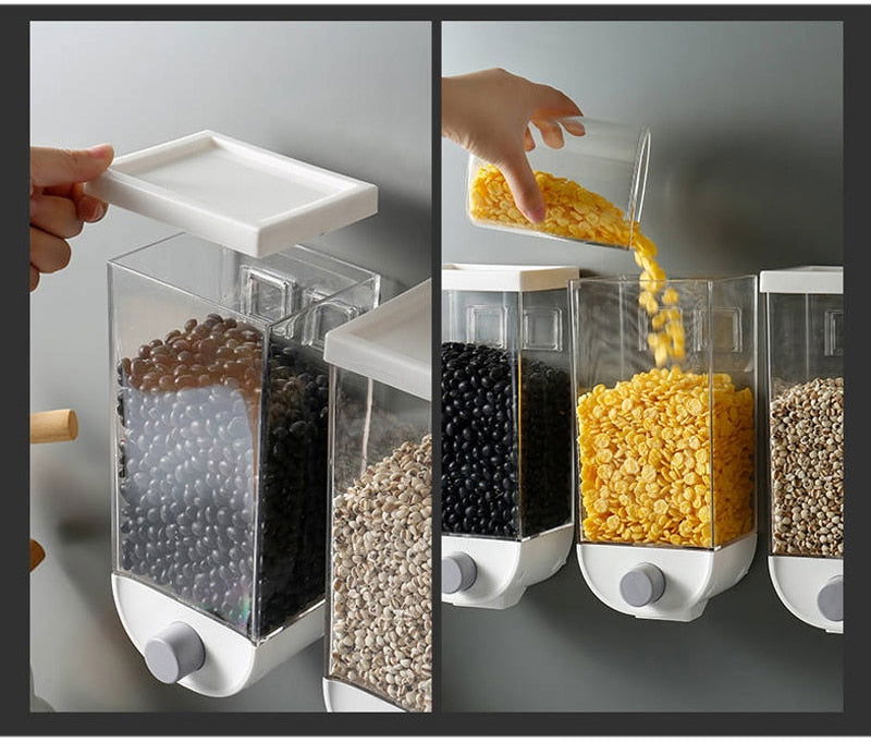 Wall-Mounted Kitchen Multi-Grain Sealed Jars - World's Finest - 
